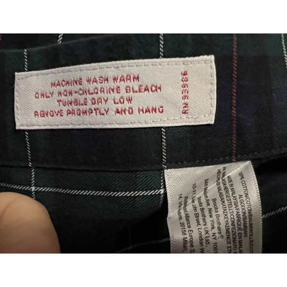 Brooks Brothers 346 Original Polo Shirt Button Non-Iron  Size XL  Navy Plaid - Picture 5 of 6
